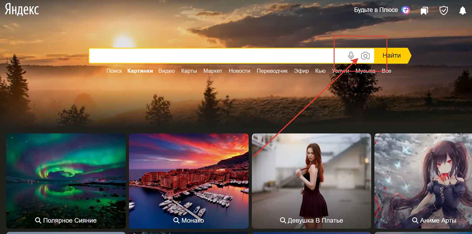 Поиск по фото или картинке в Яндексе